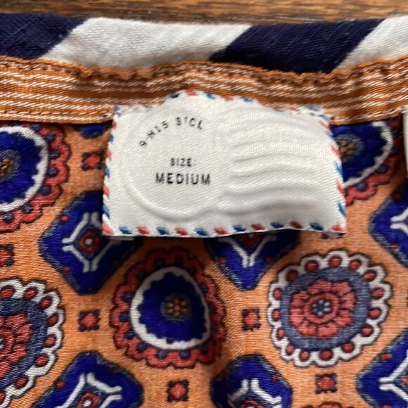 Anthropologie Postage Stamp Blue and White Striped Top - Picture 2 of 6